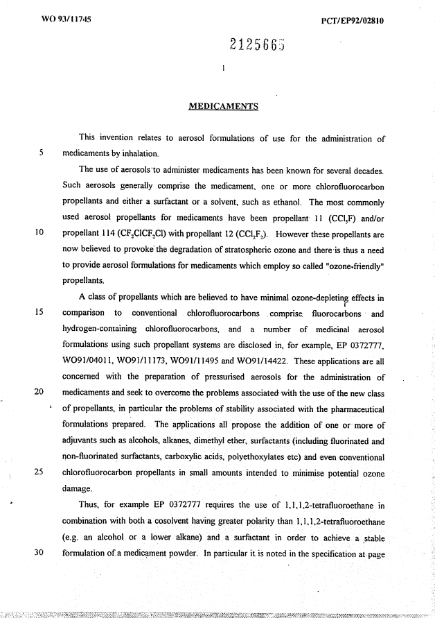 Canadian Patent Document 2125665. Description 19941220. Image 1 of 16