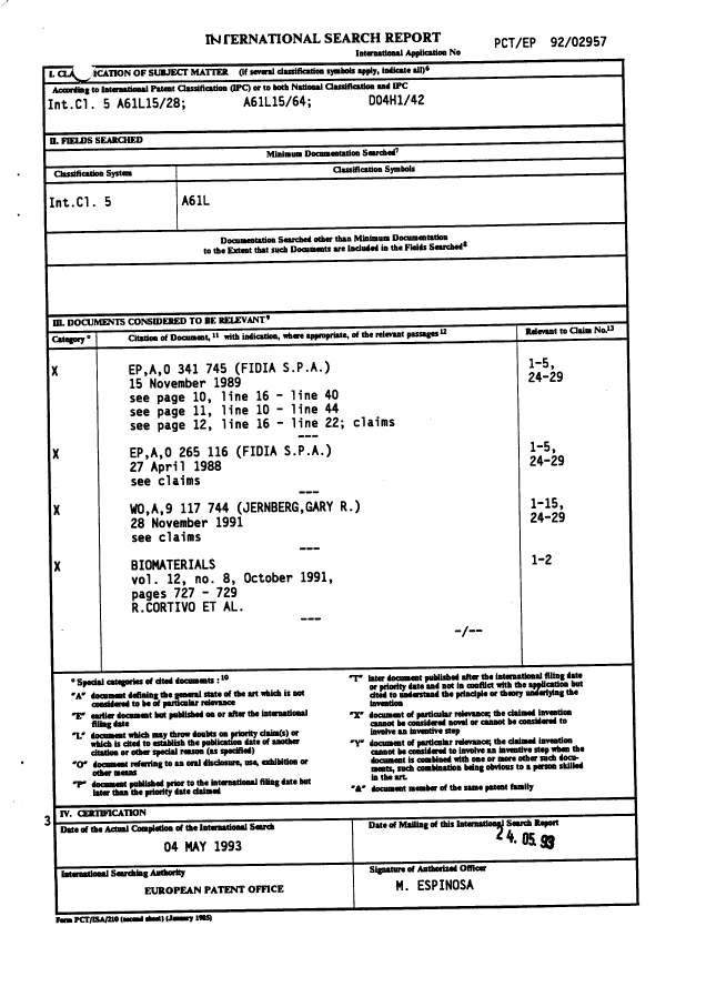 Document de brevet canadien 2126085. PCT 19940616. Image 1 de 19