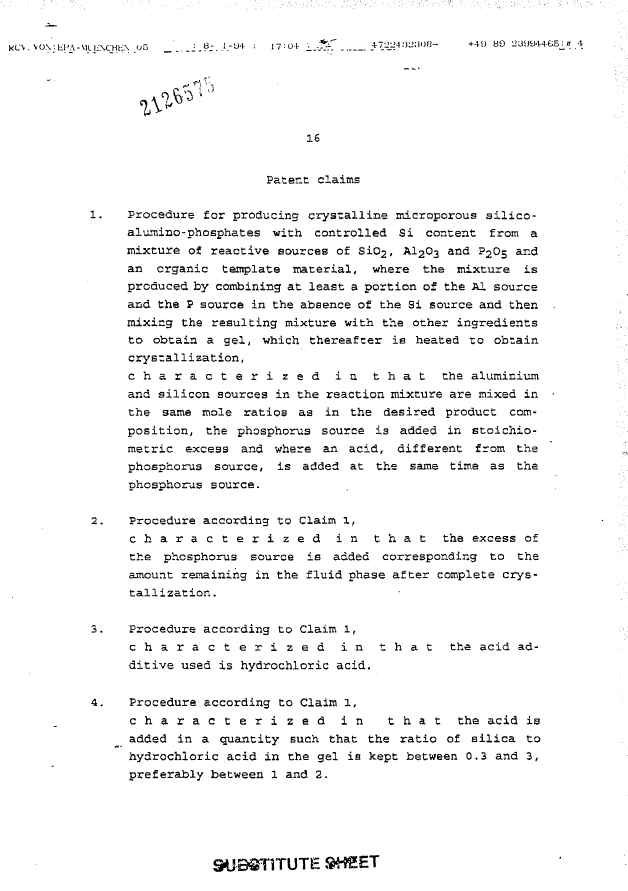 Document de brevet canadien 2126575. Revendications 19951118. Image 1 de 3