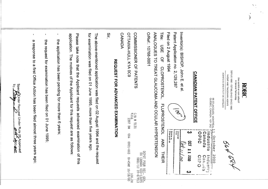 Document de brevet canadien 2129287. Poursuite-Amendment 19991211. Image 1 de 3