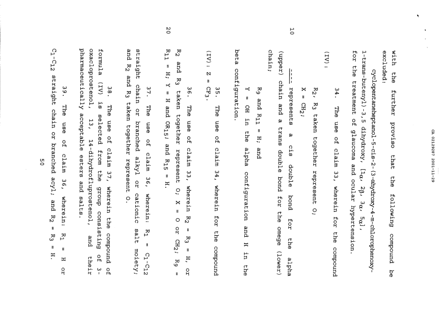 Canadian Patent Document 2129287. Prosecution-Amendment 20001229. Image 4 of 4
