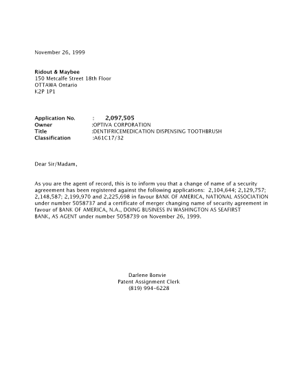 Canadian Patent Document 2129757. Correspondence 19981226. Image 1 of 2