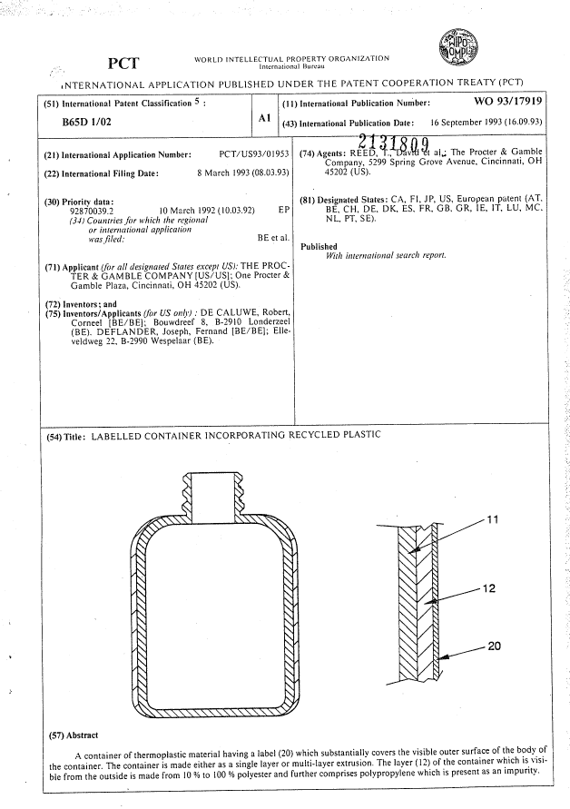 Document de brevet canadien 2131809. Abrégé 19951111. Image 1 de 1
