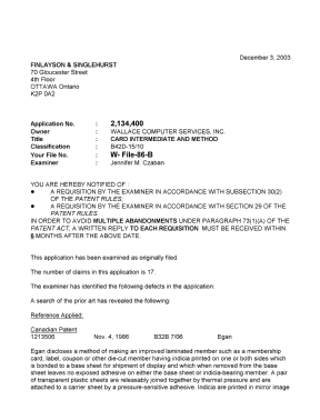 Canadian Patent Document 2134400. Prosecution-Amendment 20021203. Image 1 of 3