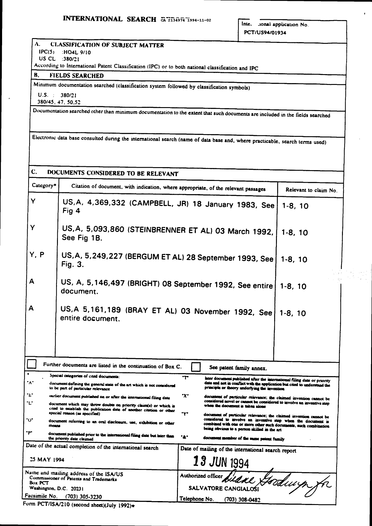 Canadian Patent Document 2134974. International Preliminary Examination Report 19941102. Image 1 of 1