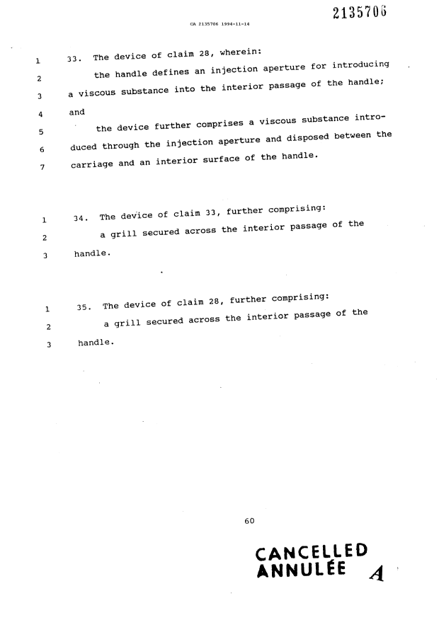 Canadian Patent Document 2135706. Prosecution Correspondence 19941114. Image 22 of 22