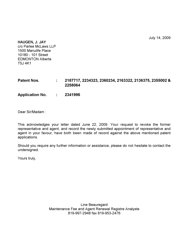 Canadian Patent Document 2136375. Correspondence 20081214. Image 1 of 1