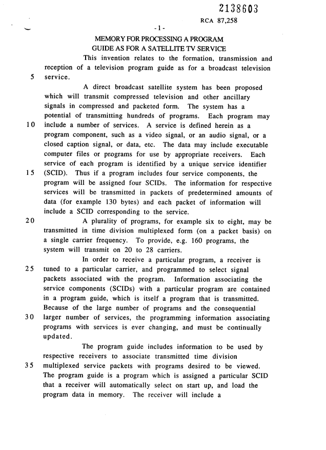 Canadian Patent Document 2138603. Description 19941206. Image 1 of 14