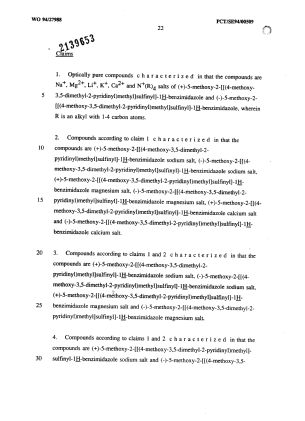 Document de brevet canadien 2139653. Revendications 19931208. Image 1 de 5