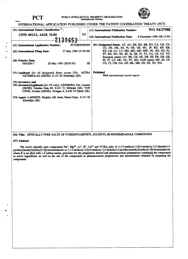 Canadian Patent Document 2139653. Abstract 19931208. Image 1 of 1