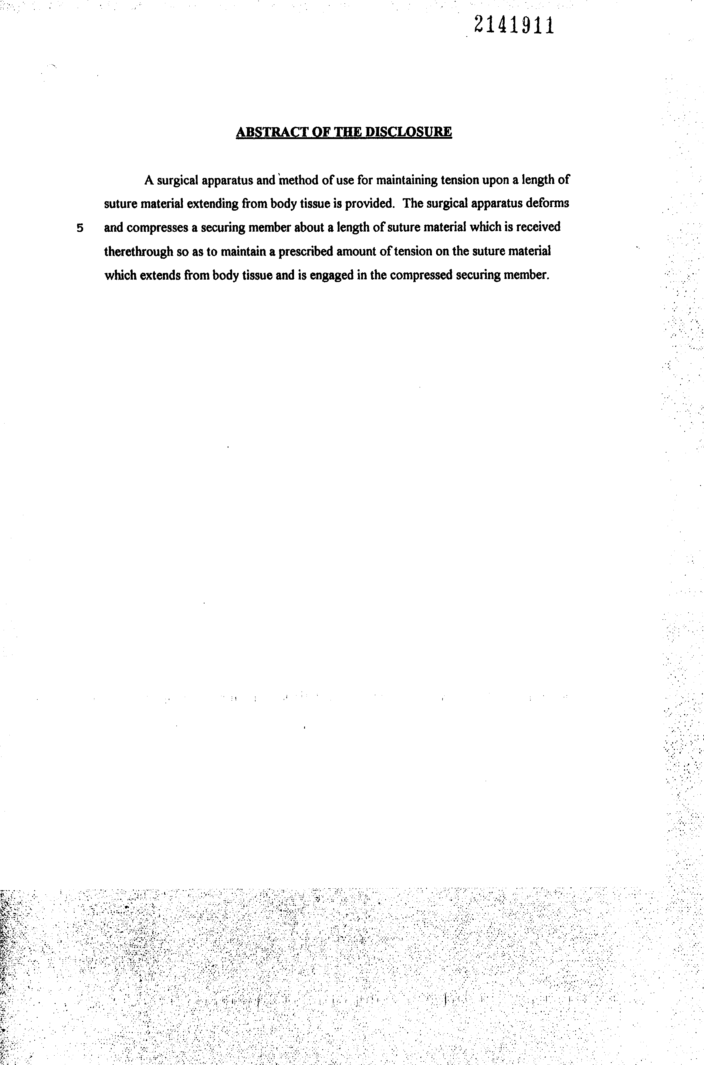 Canadian Patent Document 2141911. Abstract 19941216. Image 1 of 1