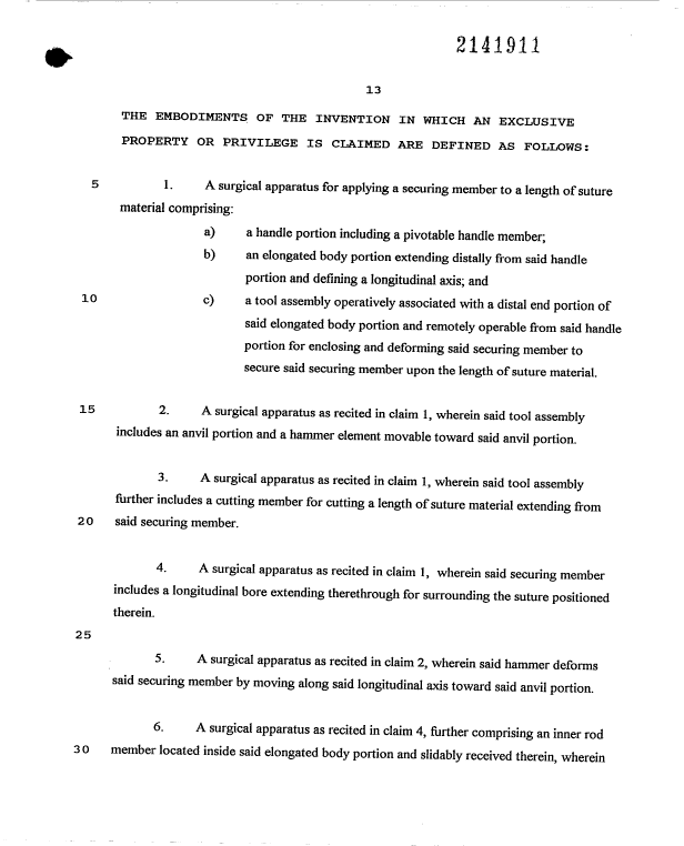 Document de brevet canadien 2141911. Revendications 19971216. Image 1 de 4
