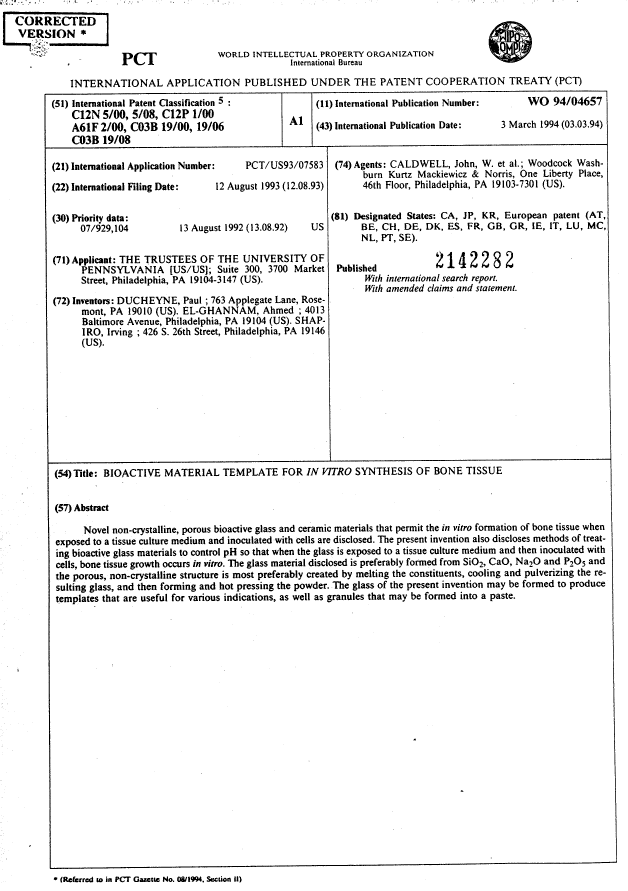 Document de brevet canadien 2142282. Abrégé 19941216. Image 1 de 1
