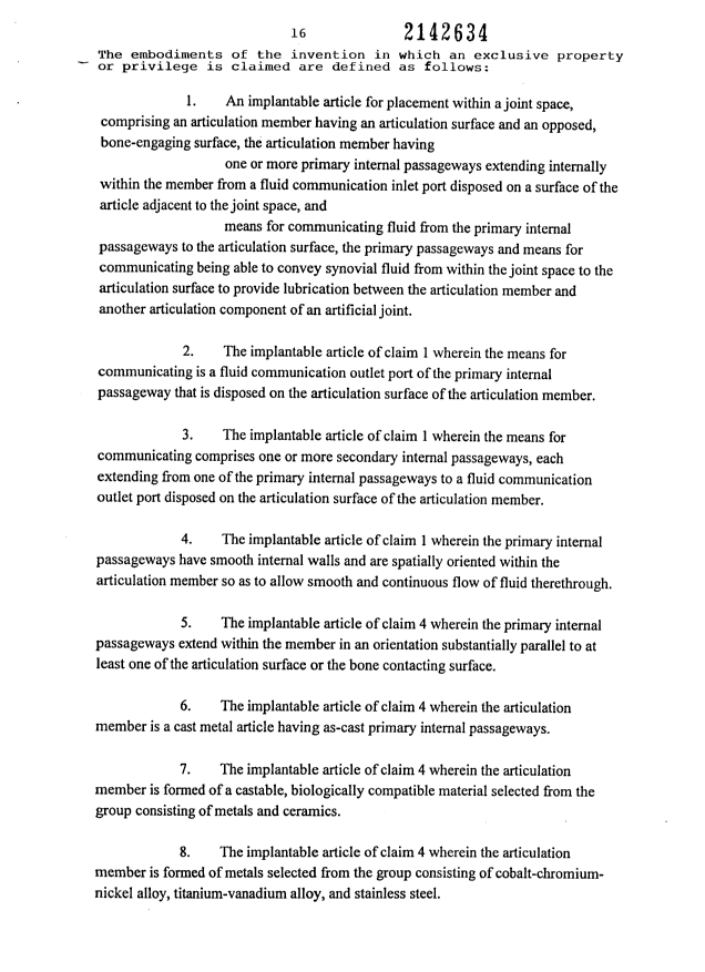 Document de brevet canadien 2142634. Revendications 19950819. Image 1 de 4