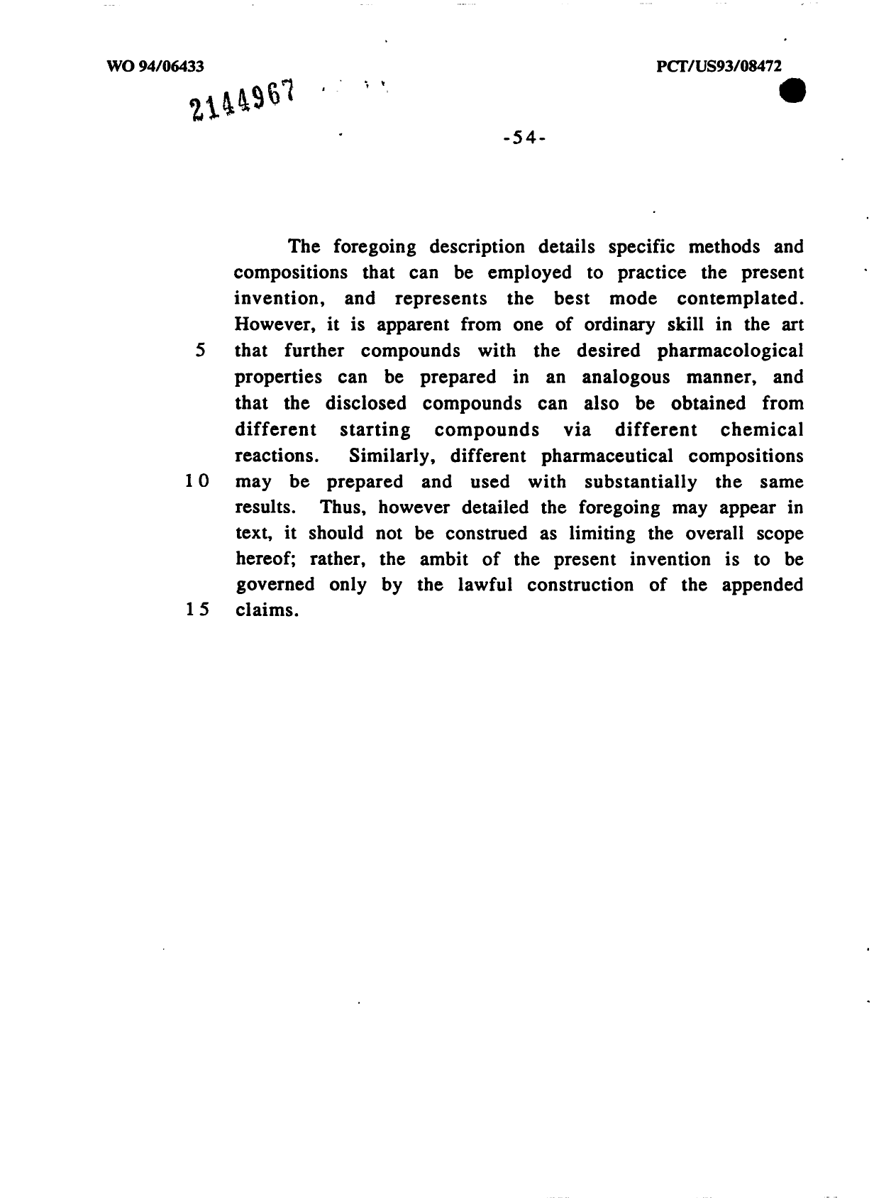 Canadian Patent Document 2144967. Description 19931231. Image 54 of 54