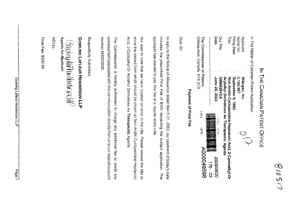 Canadian Patent Document 2144967. Correspondence 20021220. Image 1 of 1