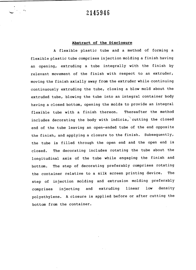 Document de brevet canadien 2145946. Abrégé 19950330. Image 1 de 1