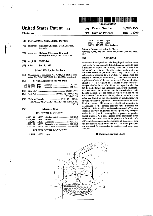 Canadian Patent Document 2146870. Prosecution-Amendment 20010221. Image 2 of 2