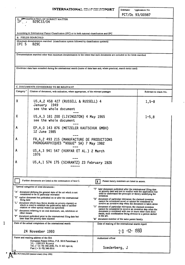 Document de brevet canadien 2147177. Correspondance de la poursuite 19950707. Image 1 de 81