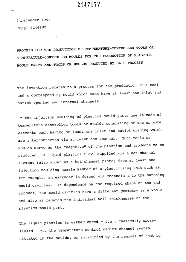 Document de brevet canadien 2147177. Description 19980514. Image 1 de 12