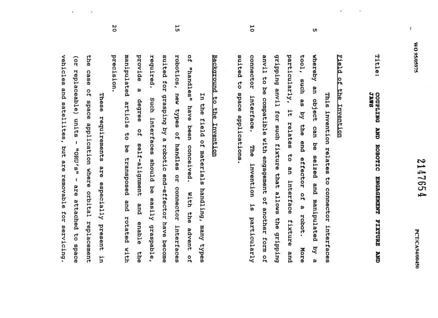 Canadian Patent Document 2147654. Description 19941202. Image 1 of 14