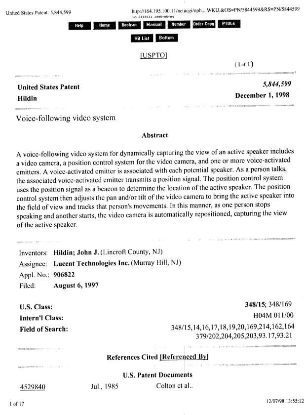 Canadian Patent Document 2148631. Prosecution Correspondence 19950504. Image 1 of 22