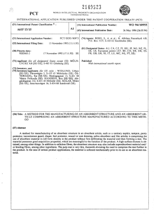 Canadian Patent Document 2149523. Abstract 19940526. Image 1 of 1