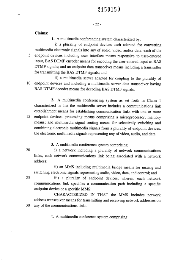Document de brevet canadien 2150150. Revendications 19960109. Image 1 de 3