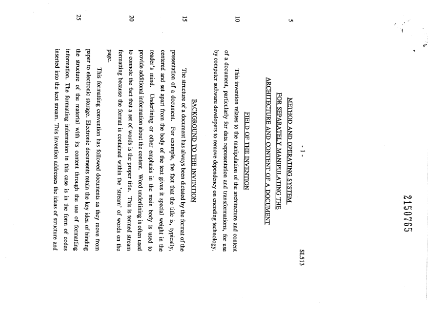 Canadian Patent Document 2150765. Description 19990310. Image 1 of 29