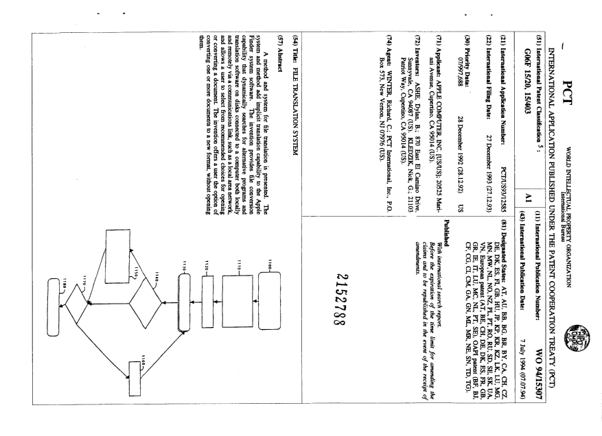Canadian Patent Document 2152788. Abstract 19940707. Image 1 of 1