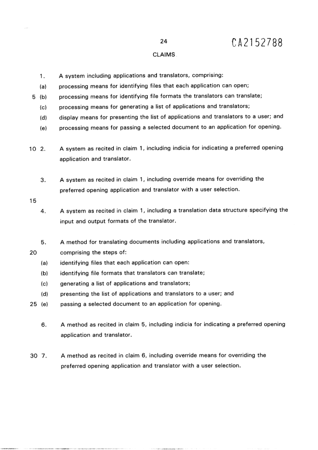 Document de brevet canadien 2152788. Revendications 20010126. Image 1 de 3