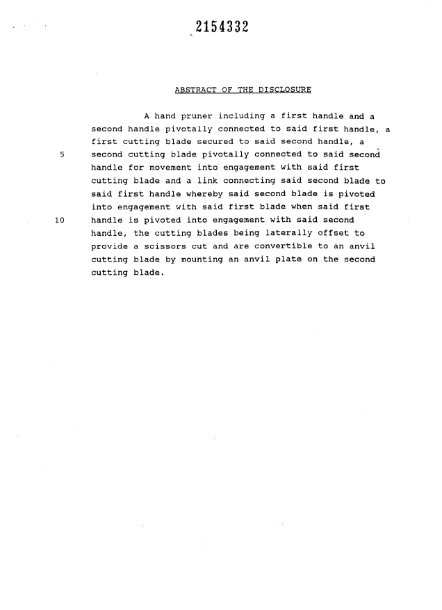Document de brevet canadien 2154332. Abrégé 19960212. Image 1 de 1