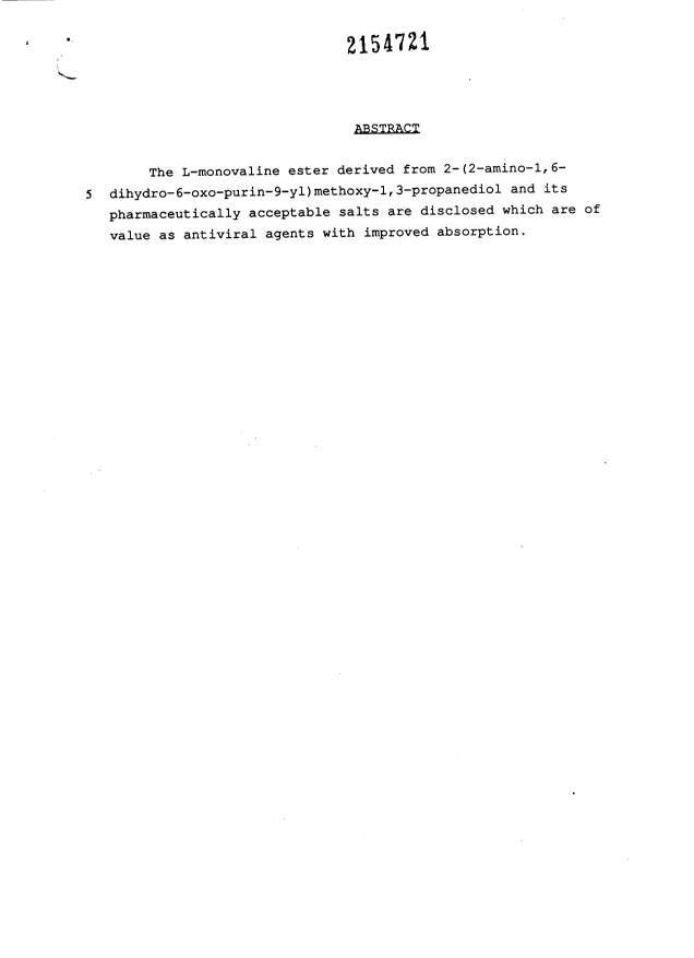 Document de brevet canadien 2154721. Abrégé 19951229. Image 1 de 1