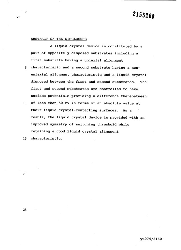 Document de brevet canadien 2155269. Abrégé 19960205. Image 1 de 1