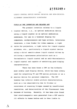 Canadian Patent Document 2155269. Description 19990106. Image 1 of 93