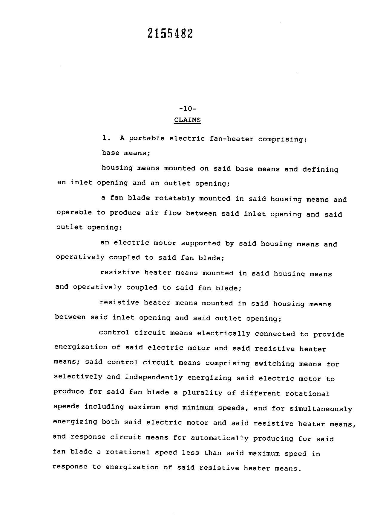 Document de brevet canadien 2155482. Revendications 19951228. Image 1 de 4