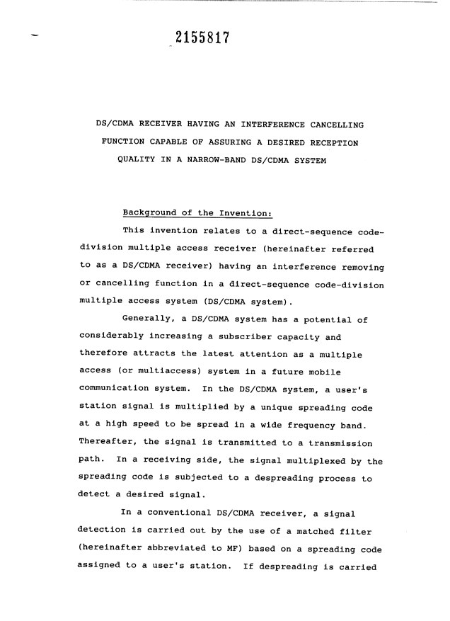 Canadian Patent Document 2155817. Description 19951212. Image 1 of 36