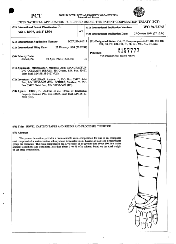 Canadian Patent Document 2157777. Abstract 19941027. Image 1 of 1