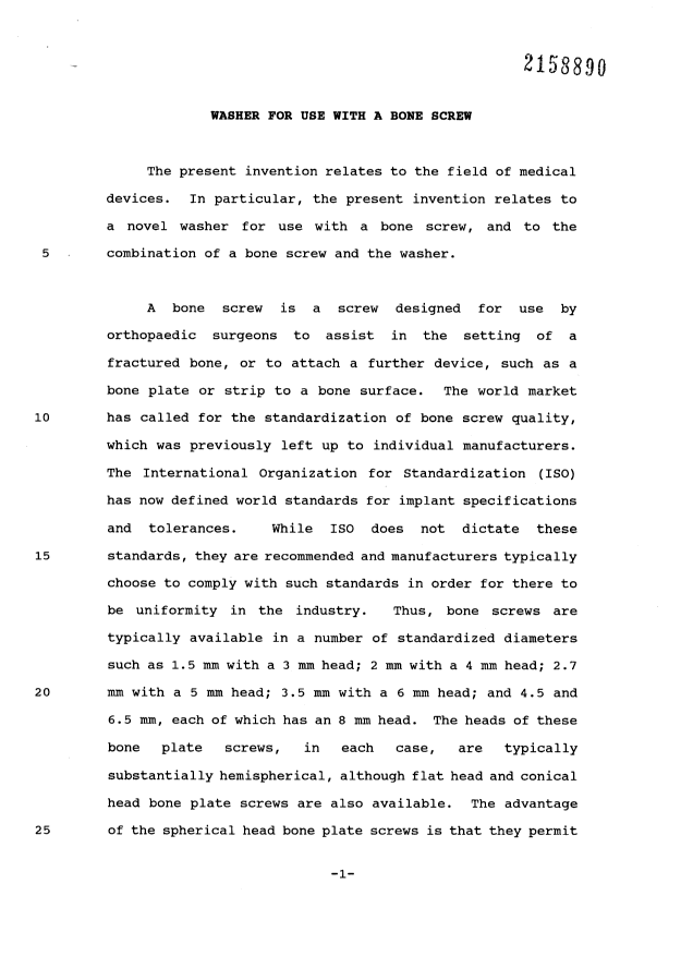 Canadian Patent Document 2158890. Description 19961025. Image 1 of 8