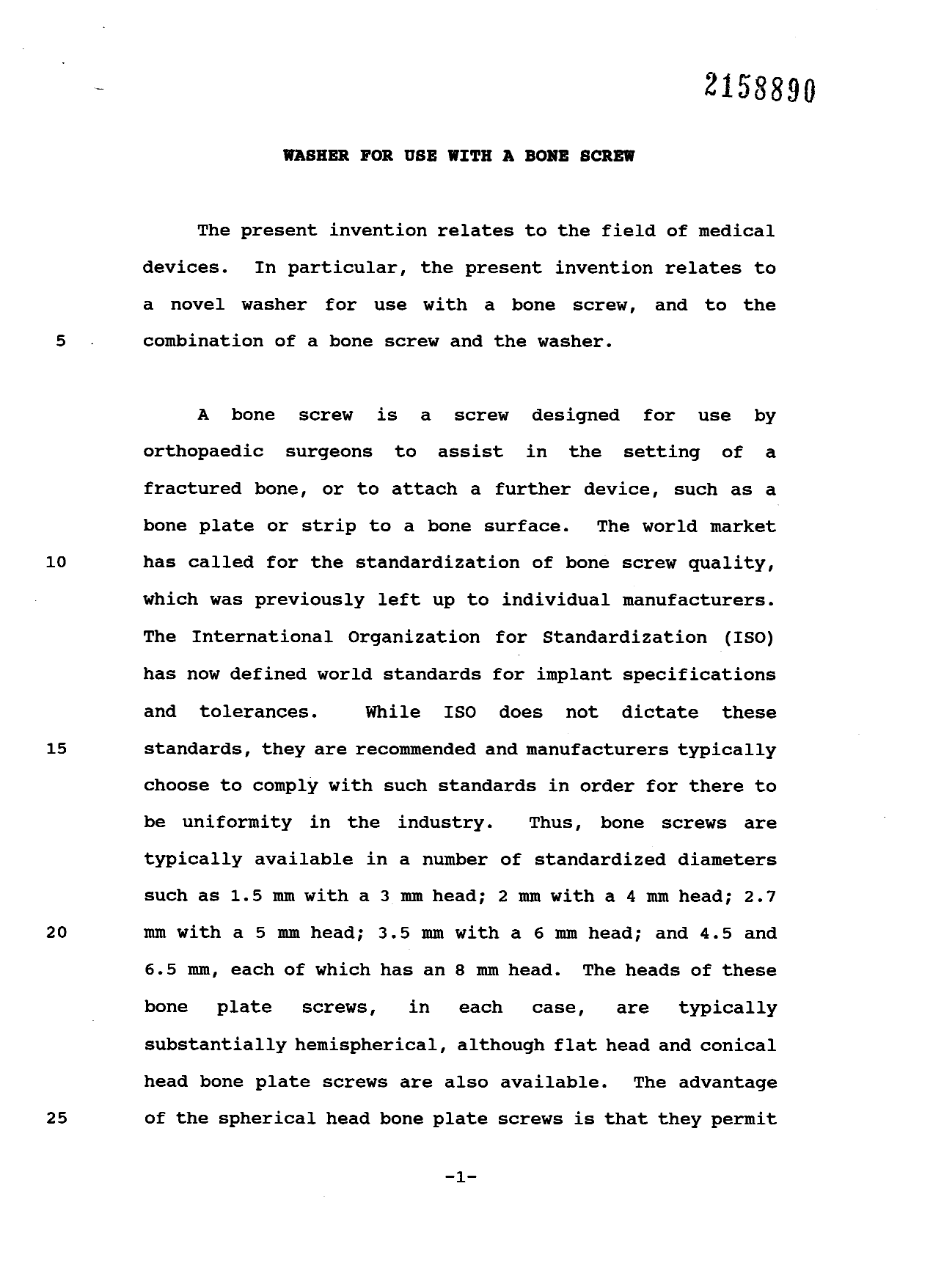Canadian Patent Document 2158890. Description 19961025. Image 1 of 8