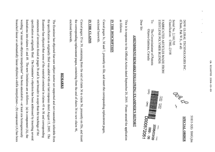 Document de brevet canadien 2160705. Poursuite-Amendment 20051209. Image 1 de 10