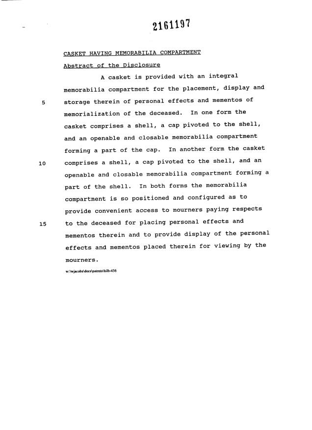 Document de brevet canadien 2161197. Abrégé 19960315. Image 1 de 1