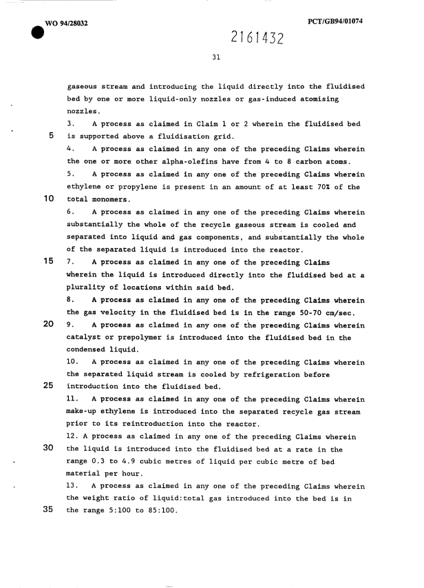 Document de brevet canadien 2161432. Revendications 19931208. Image 2 de 5