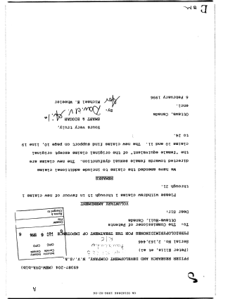 Document de brevet canadien 2163446. Poursuite-Amendment 19951206. Image 1 de 1