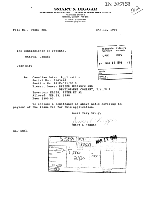 Canadian Patent Document 2163446. Correspondence 19971213. Image 1 of 1