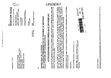 Canadian Patent Document 2163446. Prosecution-Amendment 20111217. Image 1 of 2