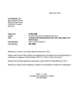 Canadian Patent Document 2163446. Correspondence 20131203. Image 1 of 1