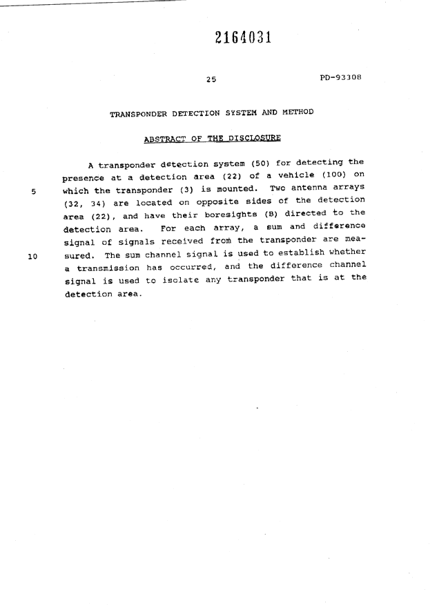 Document de brevet canadien 2164031. Abrégé 19960424. Image 1 de 1