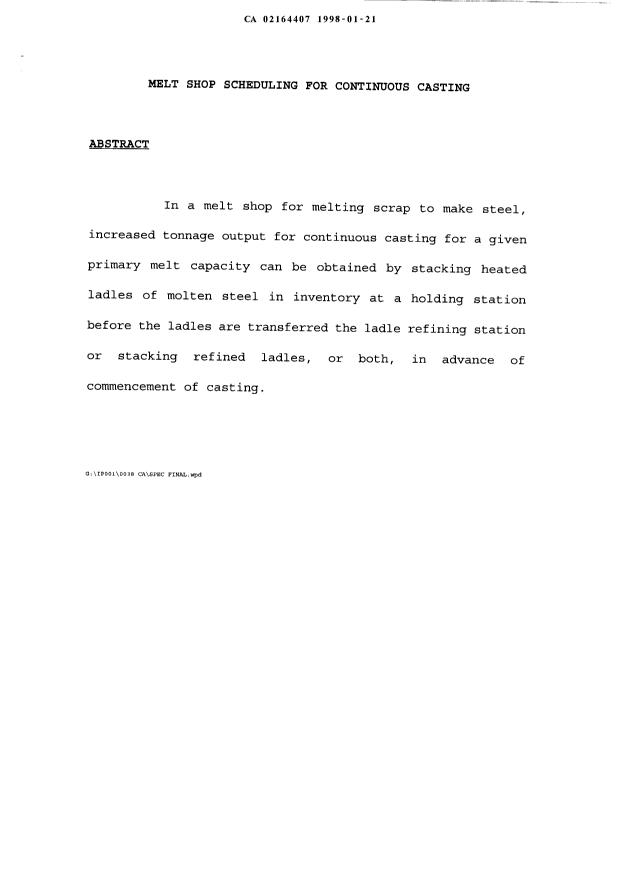 Document de brevet canadien 2164407. Abrégé 19980121. Image 1 de 1