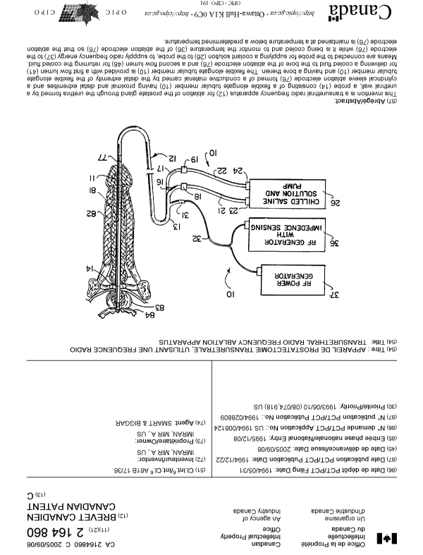 Canadian Patent Document 2164860. Cover Page 20041211. Image 1 of 1